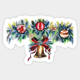 Christmas Wreath Bell Sticker